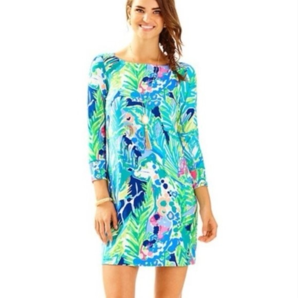 Lilly Pulitzer Sophie Dress in Multi Purrfect Green, NWOT Size S